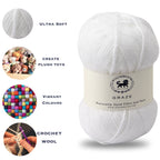 Graze Hand Knitting and Crochet Bulky Yarn (100 gram) - White