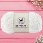 Ice Velvet Yarn, Chenille Supersoft Hand Knitting yarn Ball: (100 Gram) White