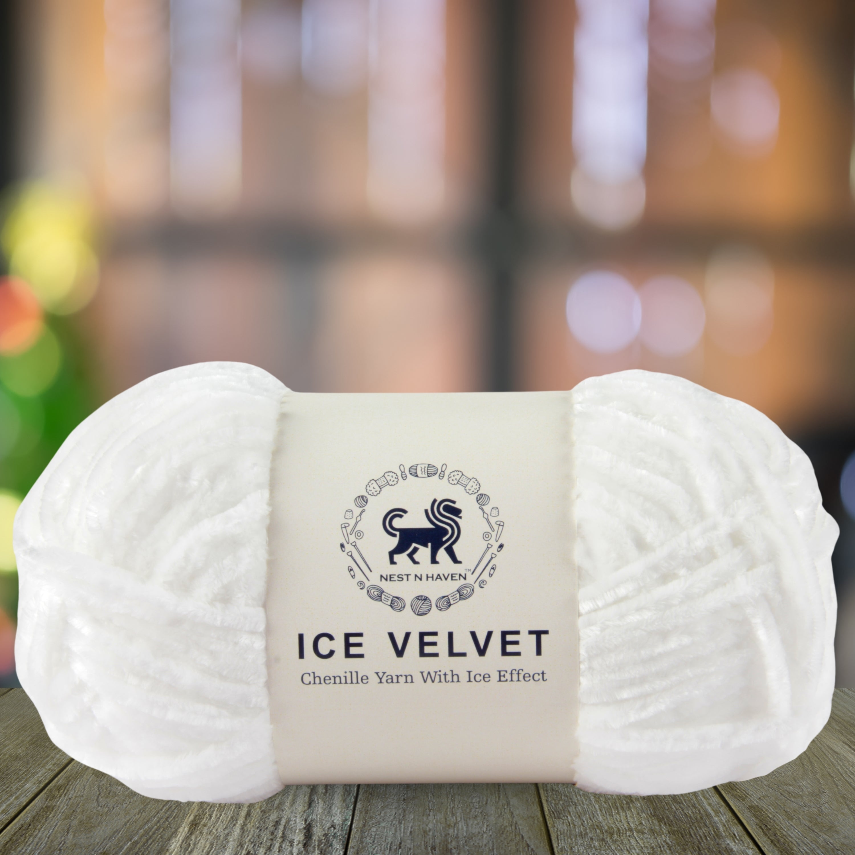 Ice Velvet Yarn, Chenille Supersoft Hand Knitting yarn Ball: (100 Gram) White