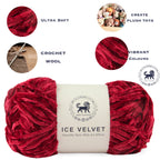 Ice Velvet Yarn, Chenille Supersoft Hand Knitting yarn Ball: (100 Gram) Wine Red