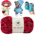 Ice Velvet Yarn, Chenille Supersoft Hand Knitting yarn Ball: (100 Gram) Wine Red