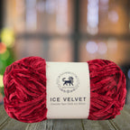 Ice Velvet Yarn, Chenille Supersoft Hand Knitting yarn Ball: (100 Gram) Wine Red