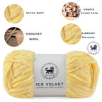 Ice Velvet Yarn, Chenille Supersoft Hand Knitting yarn Ball: (100 Gram) Yellow
