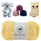 Ice Velvet Yarn, Chenille Supersoft Hand Knitting yarn Ball: (100 Gram) Yellow
