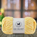 Ice Velvet Yarn, Chenille Supersoft Hand Knitting yarn Ball: (100 Gram) Yellow