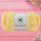 Ice Velvet Yarn, Chenille Supersoft Hand Knitting yarn Ball: (100 Gram) Yellow